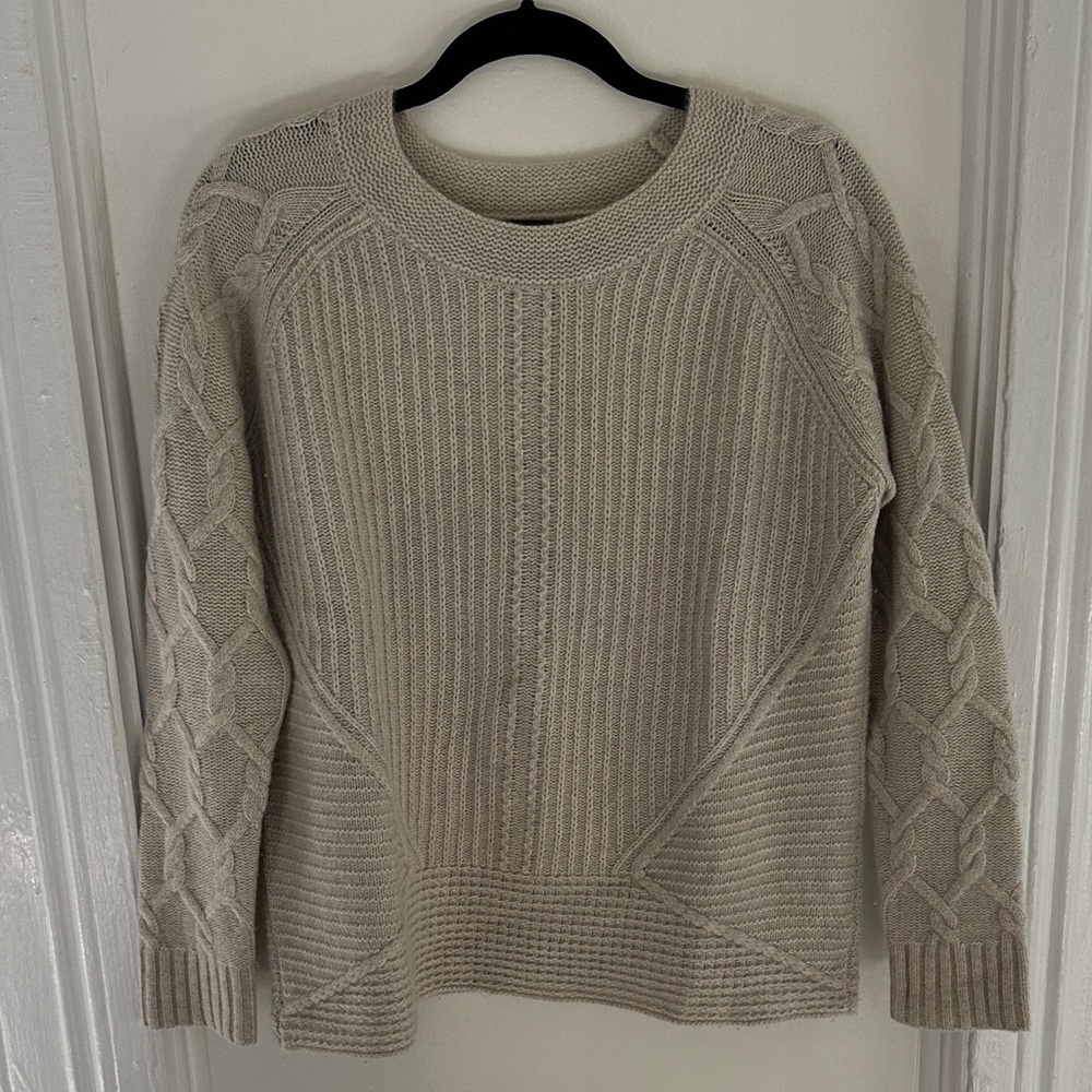 Lord & Taylor Taupe Textured Knit Sweater